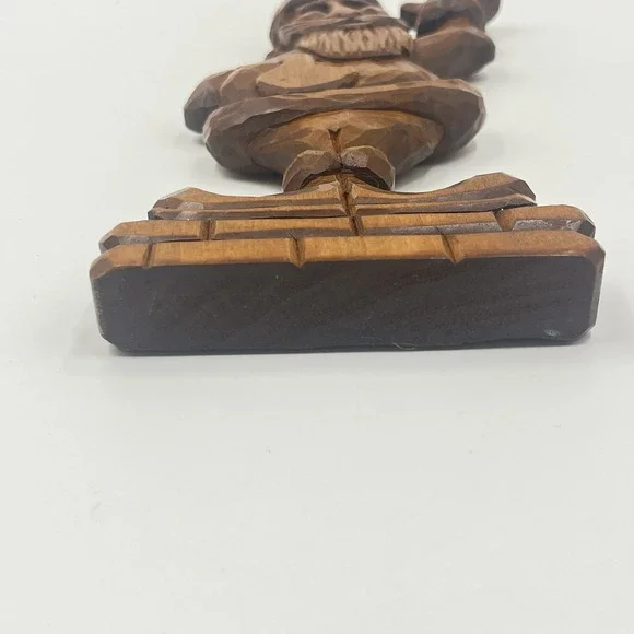 Hand‎ Carved Wooden Waving Santa Folk Art - Picture 4 of 6